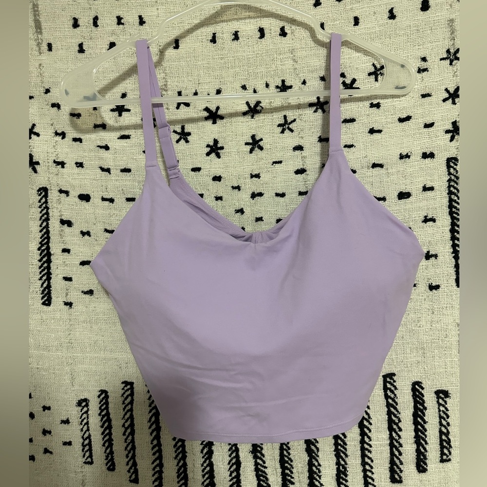 Athleta Elation V-Neck Crop D-DD Elfin Purple Size: Large